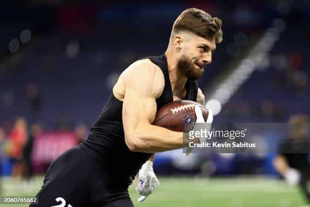 The San Francisco 49ers selected WR Ricky Pearsall in the first round of the NFL Draft.