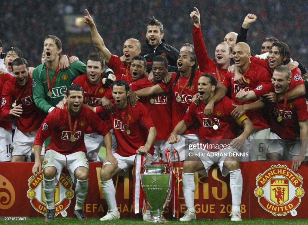 Man United winning the 2008 champions league.