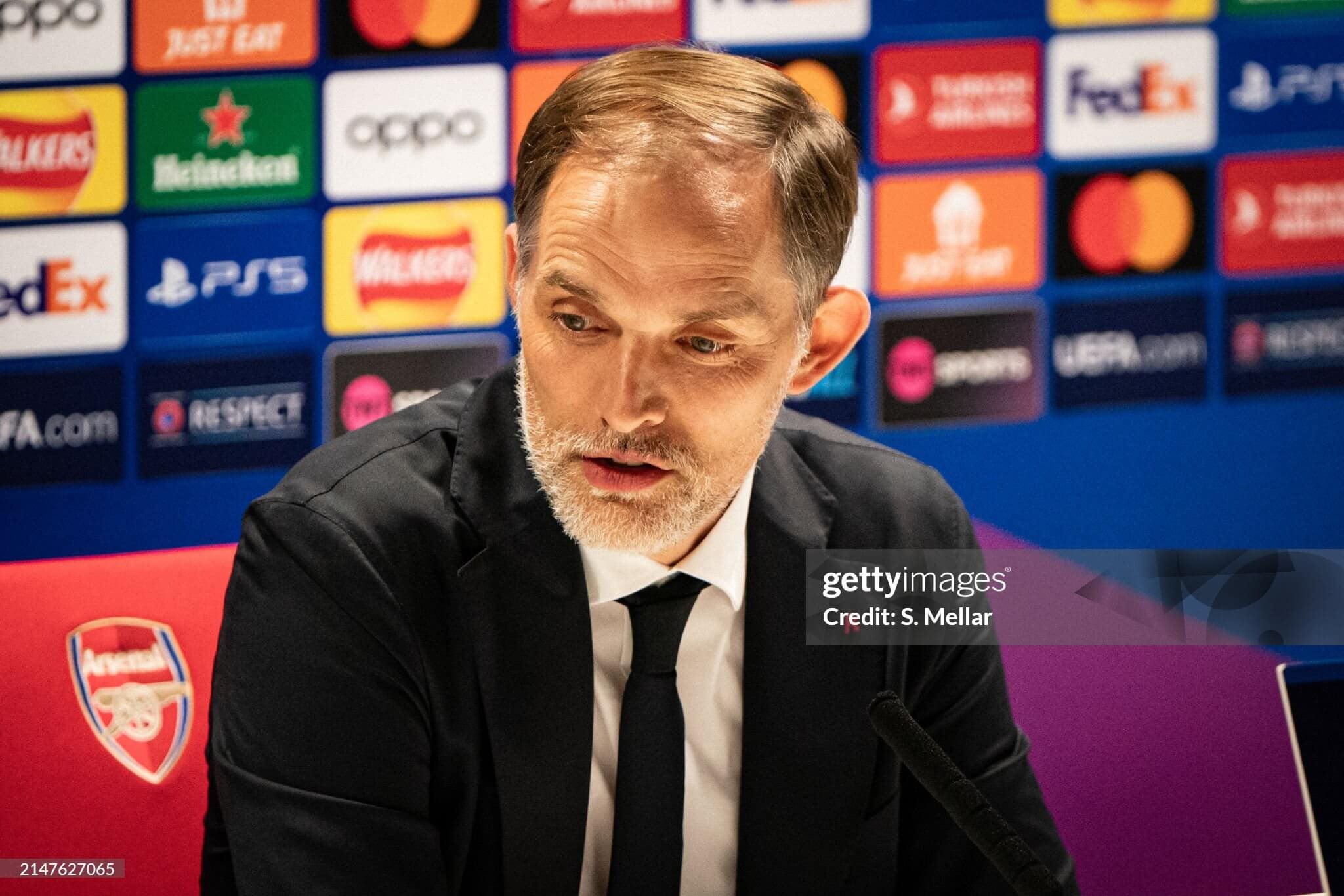 Thomas Tuchel in a press conference discussing about Arsenal's game