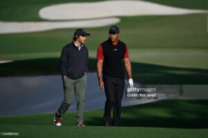 Tiger Woods and Charlie Woods