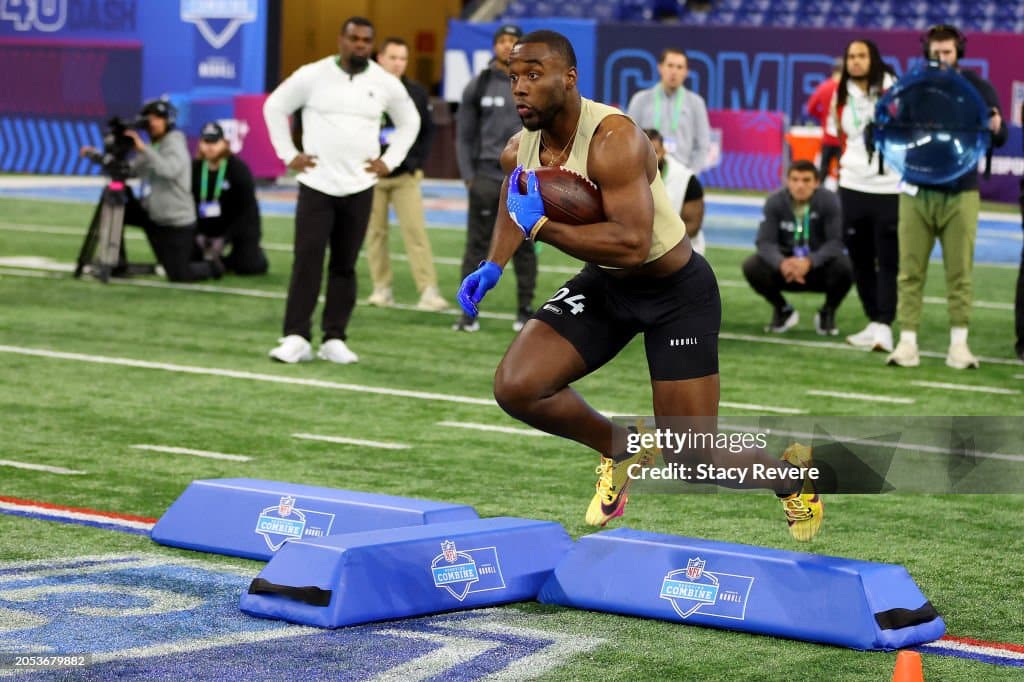 Cardinals Rookie Trey Benson at the NFL Combine