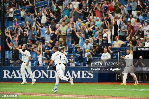 The Tampa Bay Rays won via a walk-off for the second straight game.