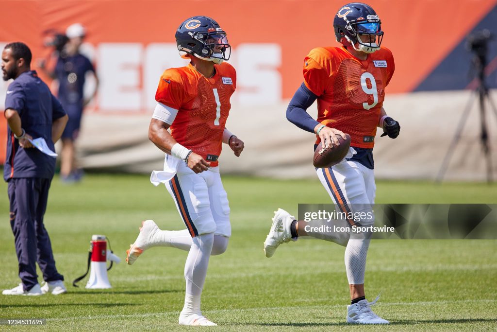 Chicago Bears Justin Fields and Nick Foles 2021