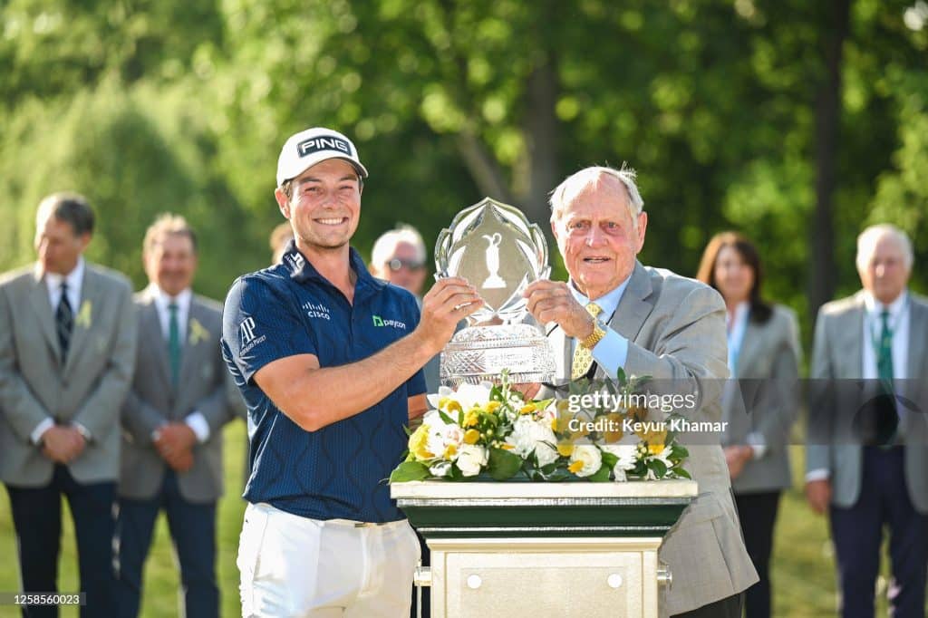 Jack Nicklaus with Viktor Hovland