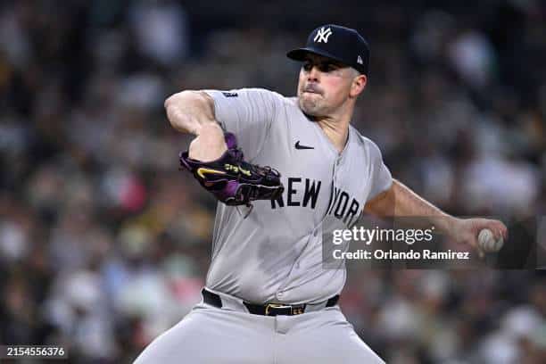 New York Yankees Carlos Rodon dazzled in Wednesday's start.