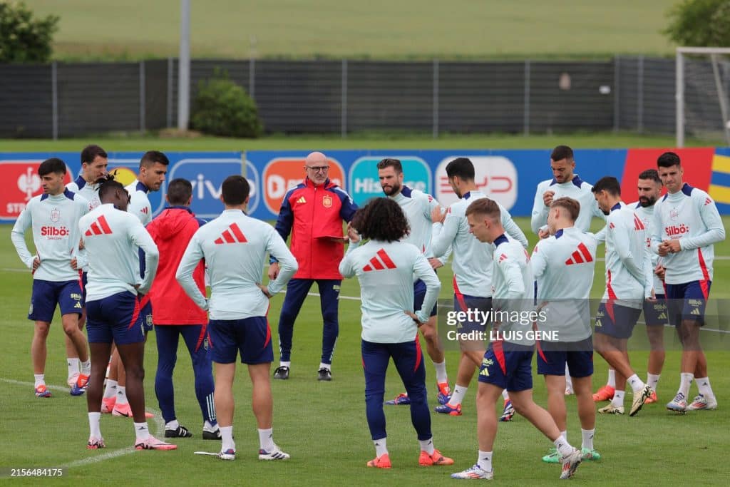 Spain in their training sessions