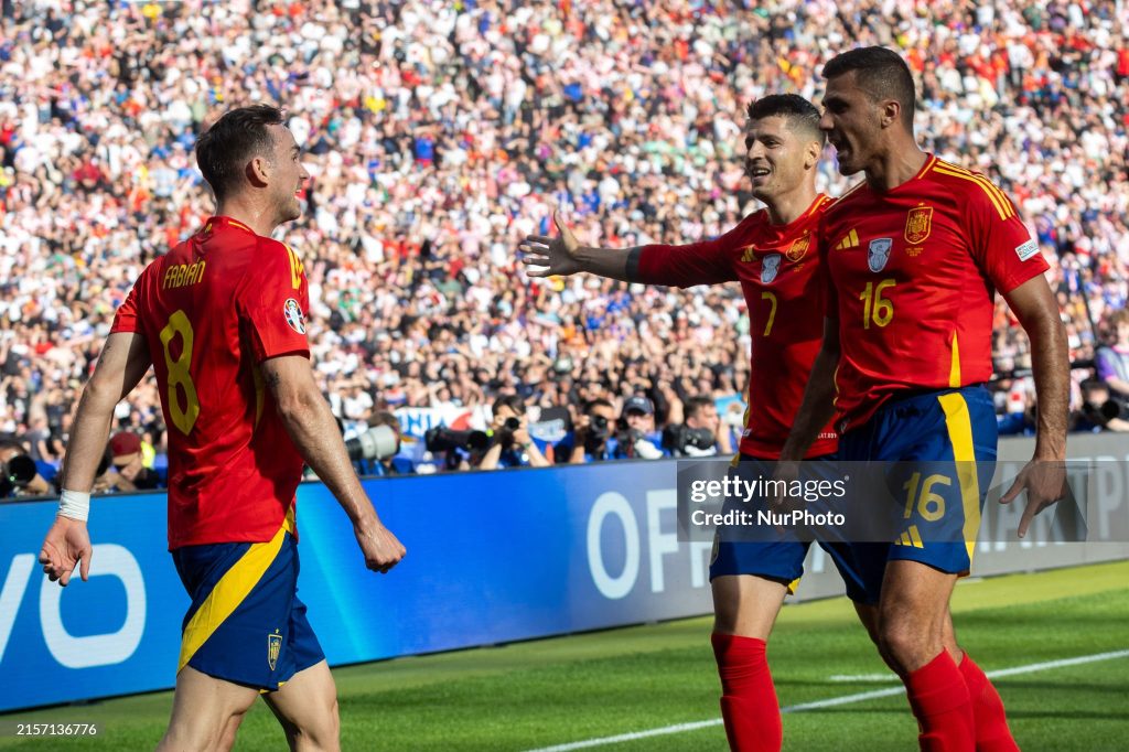 Spain victorious celebration