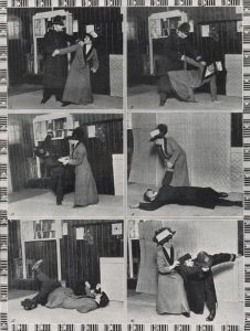 Suffragettes martial arts practice