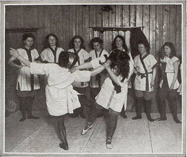 Suffragettes martial arts practice