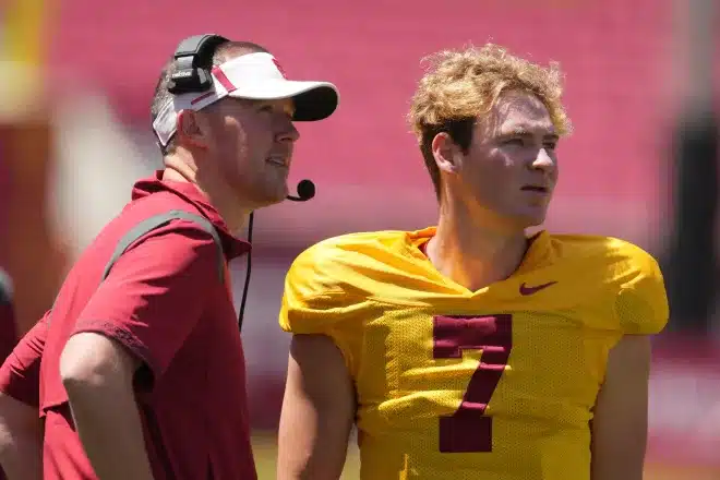 USC, Quarterback Miller Moss, Head Coach Lincoln Riley