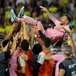 Lionel Messi celebrated by his Inter Miami teammates