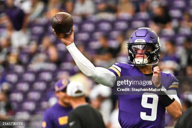 Minnesota Vikings Quarterback J.J. McCarthy out for the year.