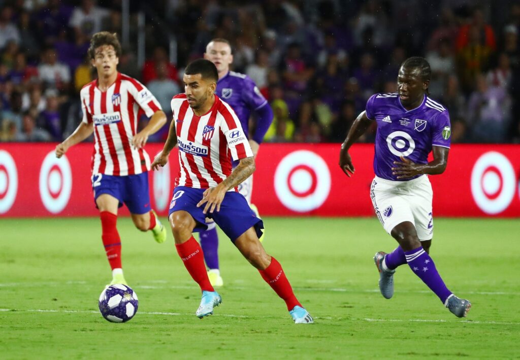 Angel Correa of Atletico Madrid in action