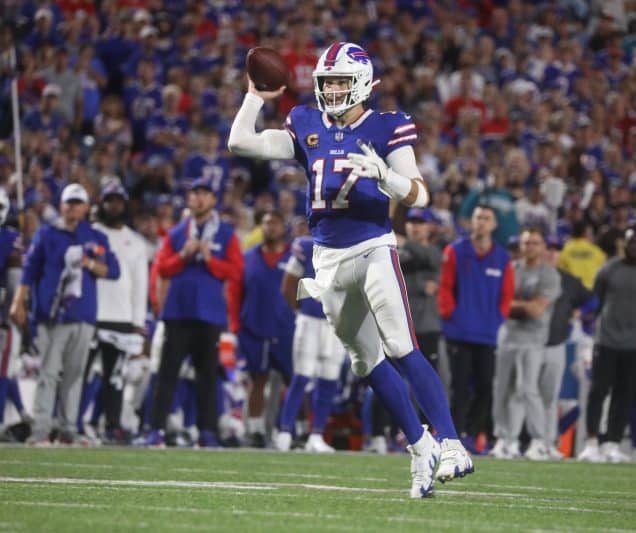 Josh Allen of the Buffalo Bills in action