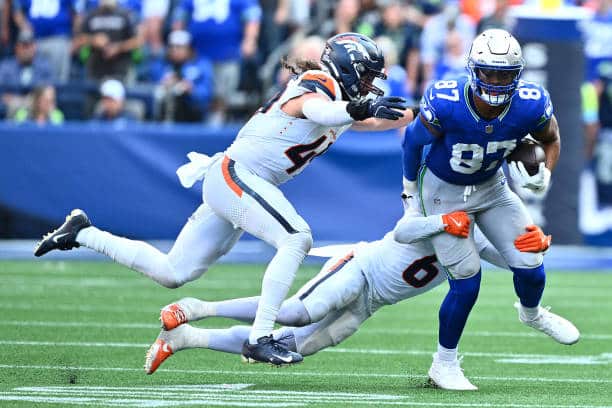 Denver Broncos swarm to the ball in Seattle on Sunday 9/8/2024