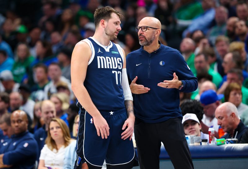 Jason Kidd and Luka Doncic of the Dallas Mavericks