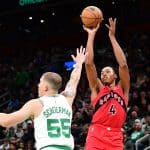 The Boston Celtics defeated the Toronto Raptors.