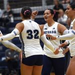 USU Volleyball defeated Nevada in three sets.