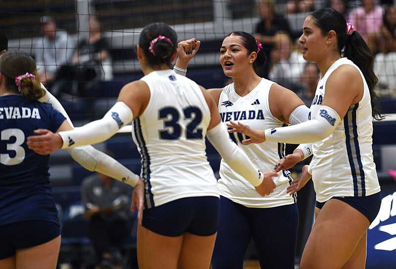 USU Volleyball defeated Nevada in three sets.