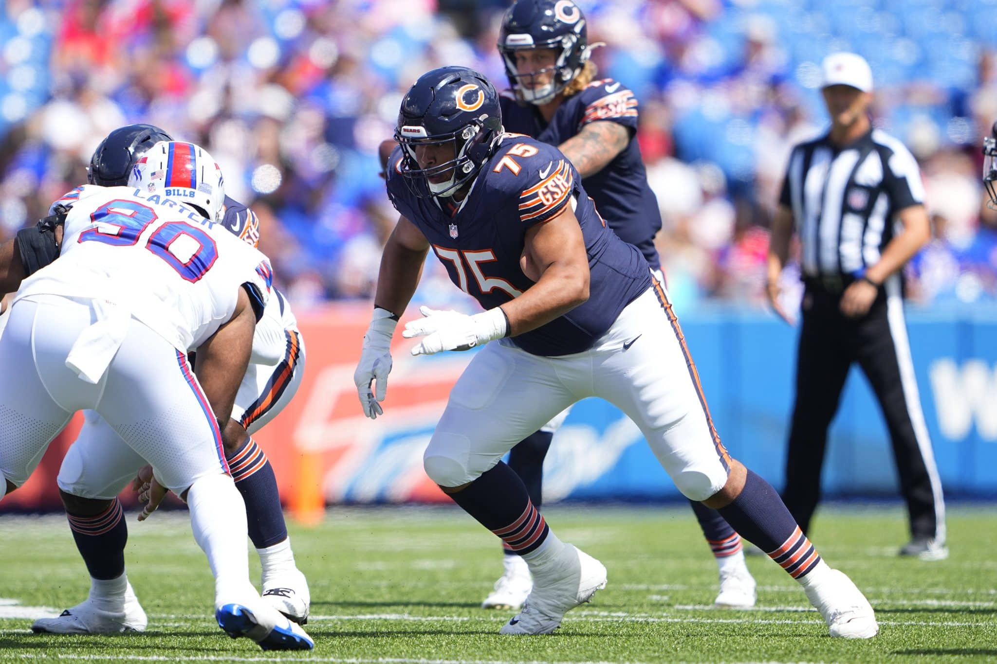 The Chicago Bears have an offensive line in shambles heading into Sunday's game.