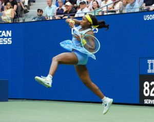 Coco Gauff beats compatriot Jessica Pegula in the WTA Finals Opener in Riyadh, Saudi Arabia.