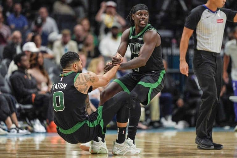 The Boston Celtics Jrue Holiday Jayson Tatum