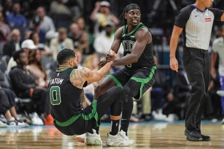 The Boston Celtics Jrue Holiday Jayson Tatum