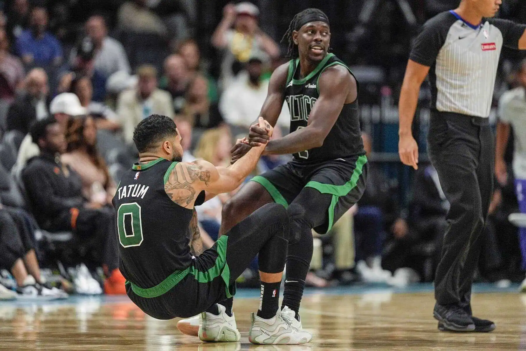 The Boston Celtics Jrue Holiday Jayson Tatum