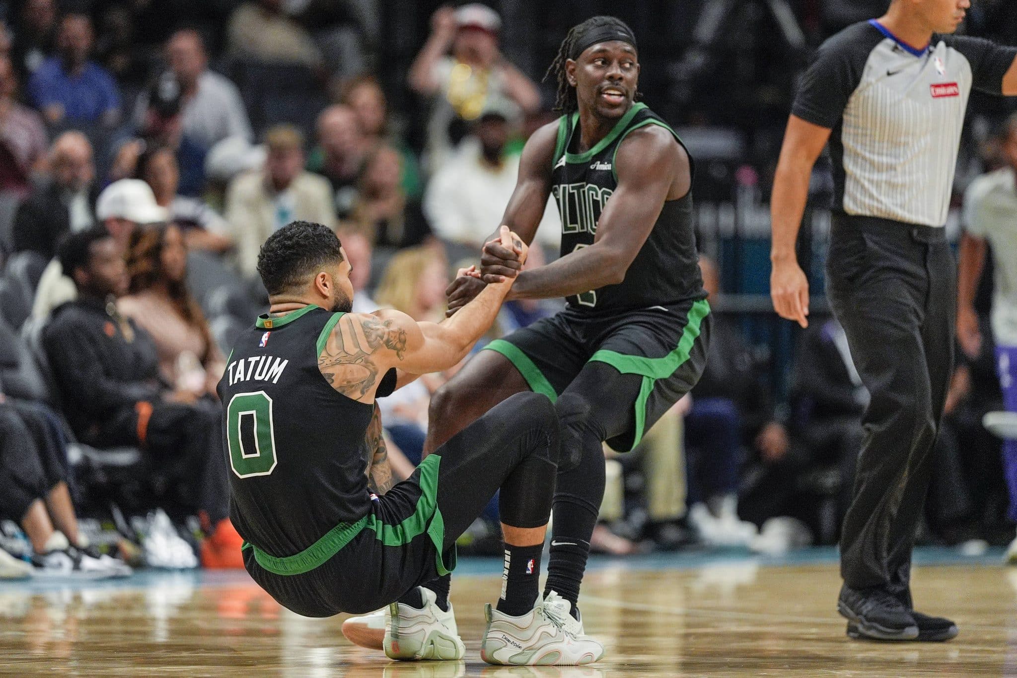 The Boston Celtics defeated the Charlotte Hornets last night.