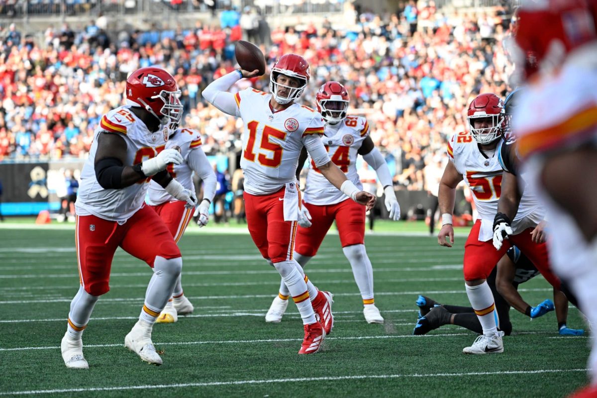 Kansas City Chiefs Patrick Mahomes against the Panthers