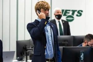 Woody Johnson's son, Brick Johnson, spoke to new Jets quarterback Zach Wilson.