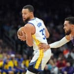 Golden State Warriors Steph Curry on the large rotation