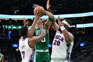 The Boston Celtics fall to the Philadelphia 76ers on Christmas