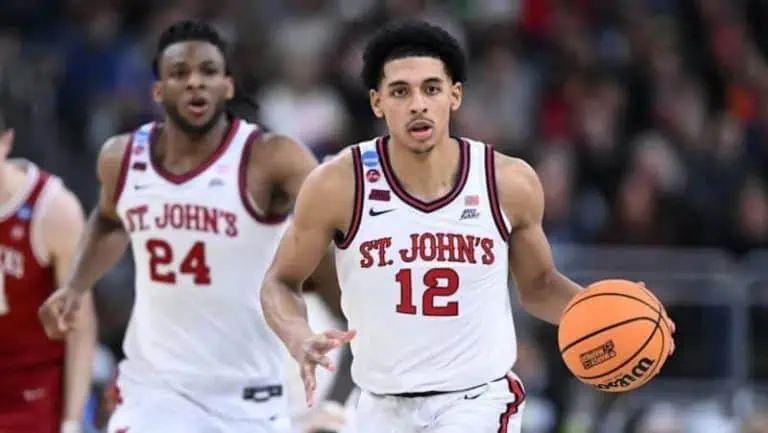 Rj Luis enters Portal Mar 22, 2025; Providence, RI, USA; St. John's basketball guard RJ Luis Jr. (12) dribbles during the second half of a second round men’s NCAA Tournament game against the Arkansas Razorbacks at Amica Mutual Pavilion. | Brian Fluharty-Imagn Images