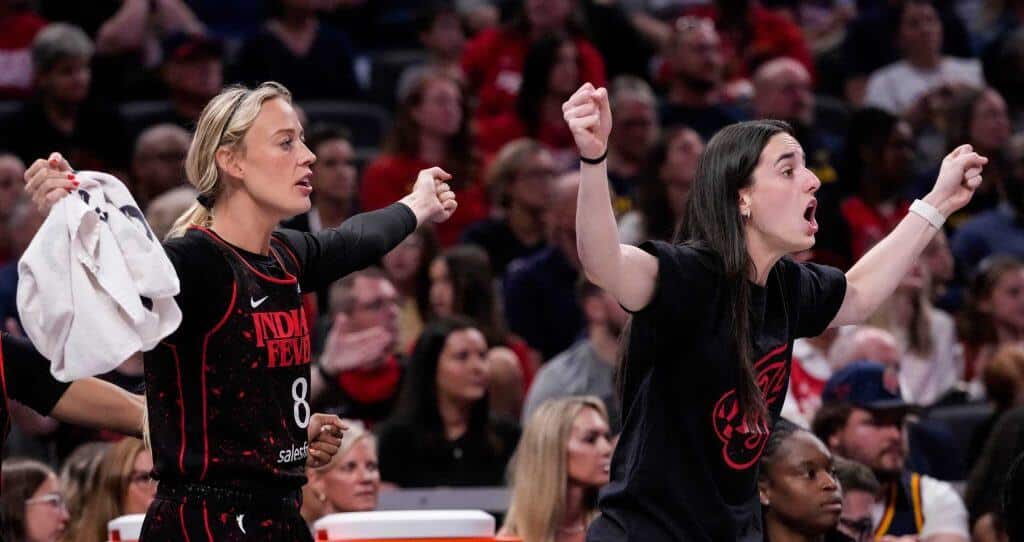 Sophie Cunningham and Caitlin Clark