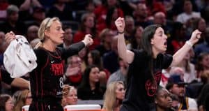 Sophie Cunningham and Caitlin Clark