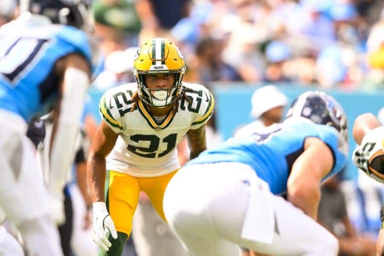 Green Bay Packers Eric Stokes struggles with Las Vegas Raiders
