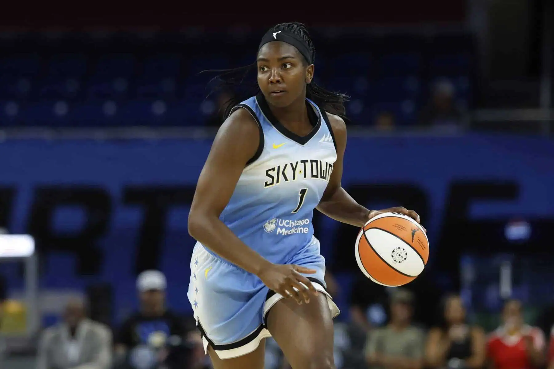 Elizabeth Williams, Chicago Sky WNBa game, halted by