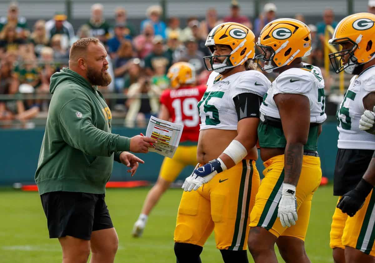 Green Bay Packers offensive line coach Luke Butkus