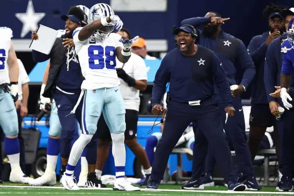 Dallas Cowboys' wide receiver CeeDee Lamb is questionable to return against the Chicago Bears with an ankle injury.