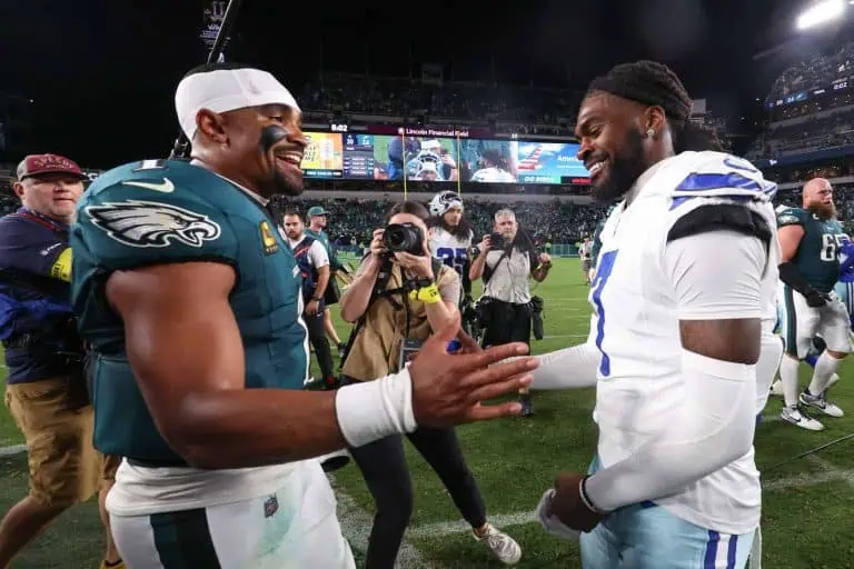 Jalen Hurts and Trevon Diggs after Eagles vs Cowboys Opener
