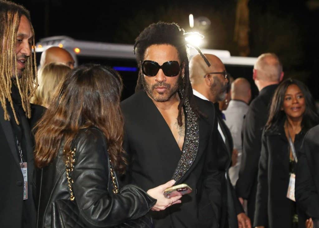Lenny Kravitz is photographed on the red carpet during the Palm Springs International Film Festival Film Awards Presentation