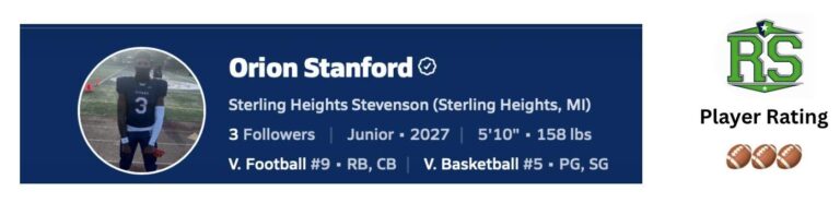 Rising Stars Recruiting Spotlight: Orion Stanford Class of 2027  Sterling Heights Stevenson (MI)