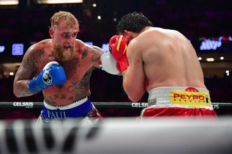 Jake Paul against Julio Cesar Chavez Jr. Image by: Gary A. Vasquez-Imagn Images