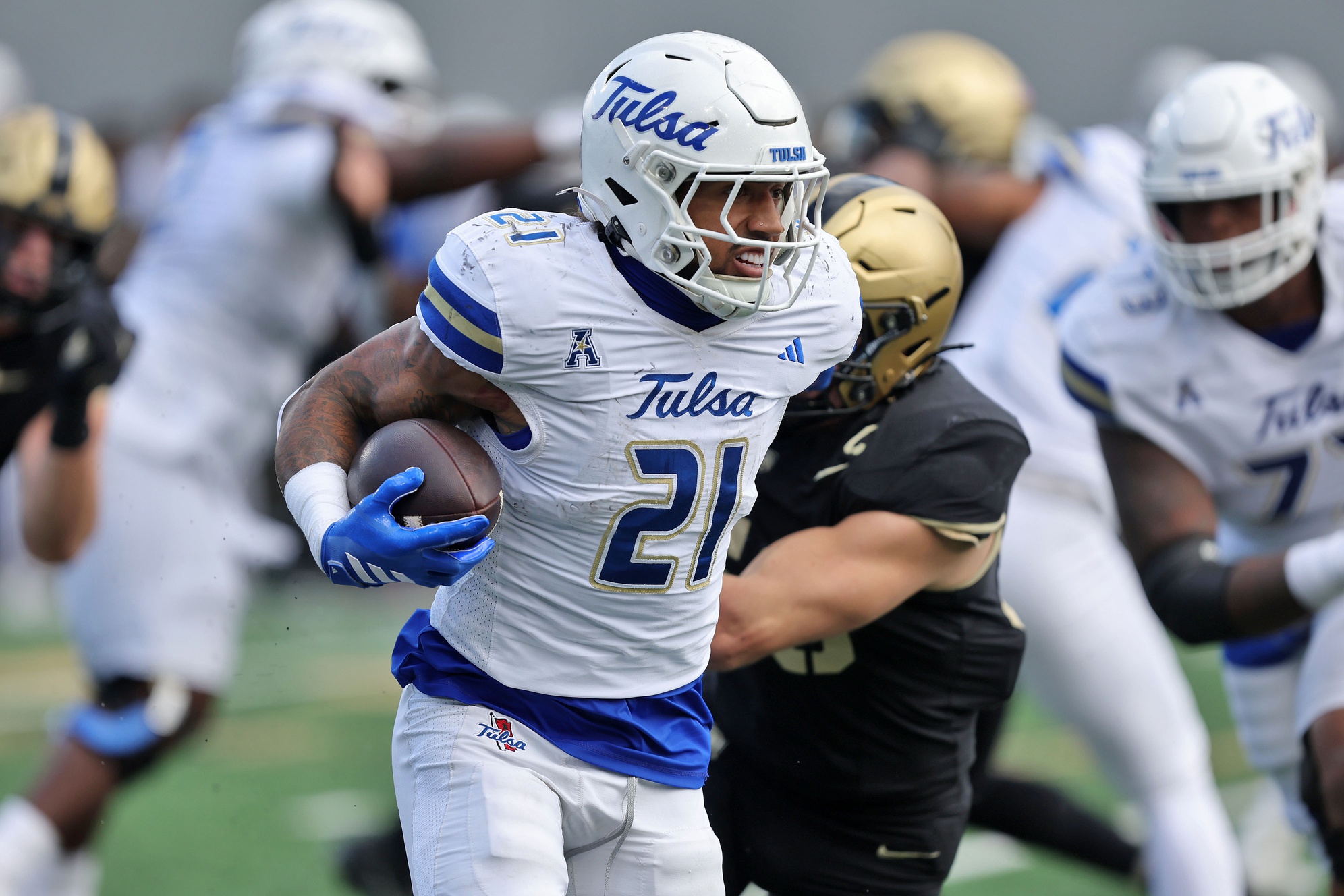 Tulsa Golden Hurricane running back Dominic Richardson carries the ball against the Army Black Knights at Michie Stadium. Image by: Danny Wild-Imagn Images