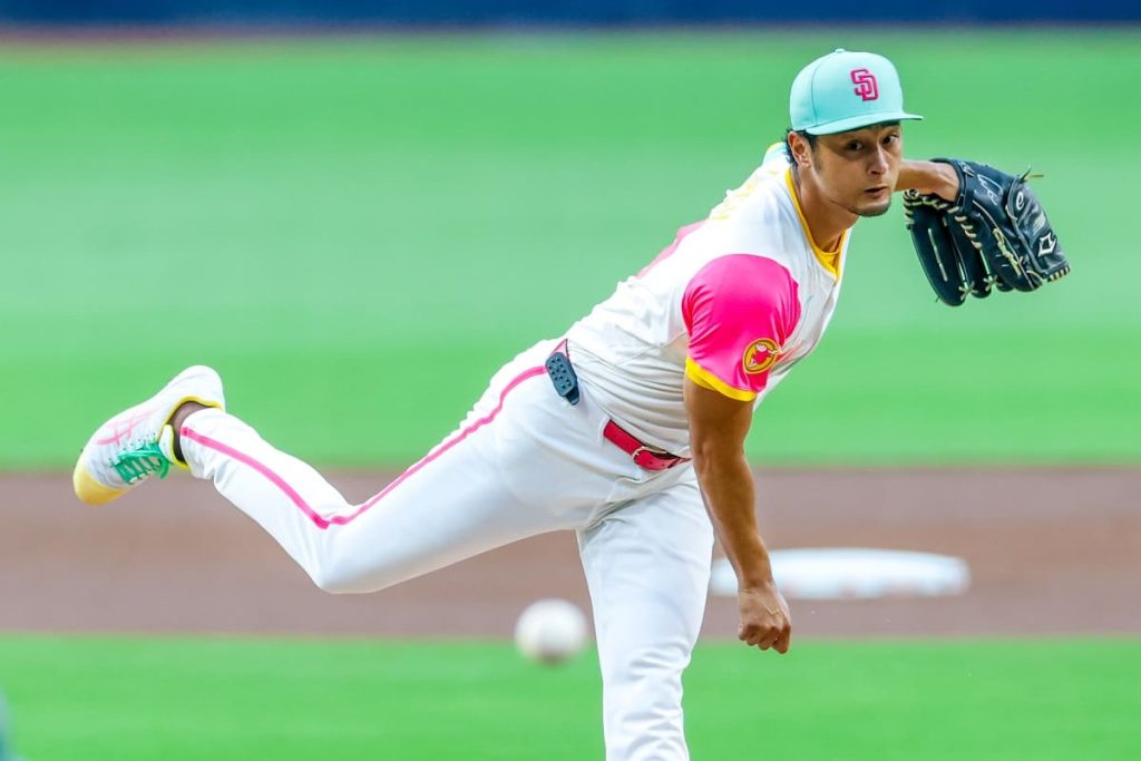 San Diego Padres starting pitcher Yu Darvish (11) throws a pitch during the first inning against the Los Angeles Dodgers at Petco Park.