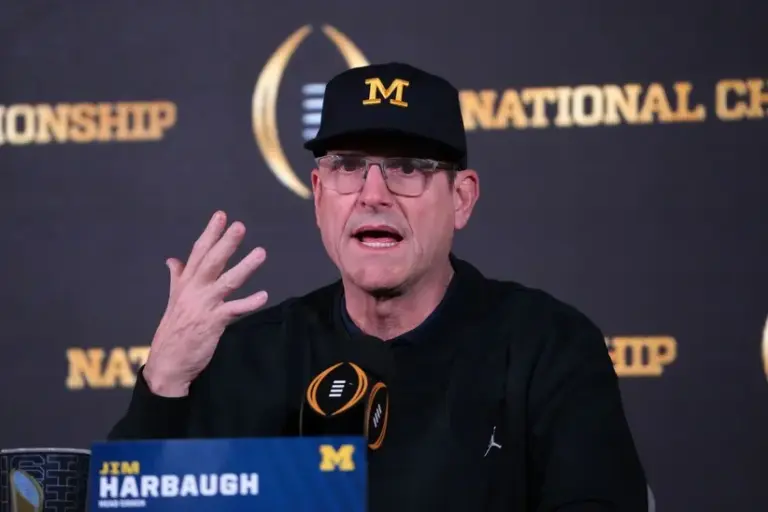 Jim Harbaugh comments on Sherrone Moore.