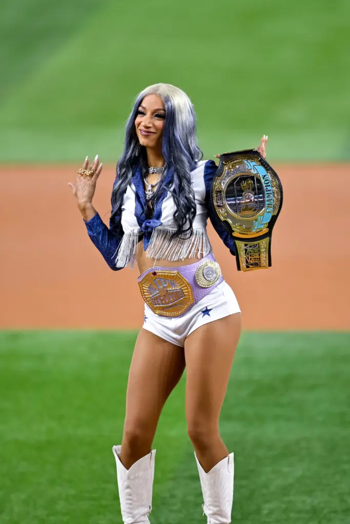 Mercedes Mone posing with AEW Championship