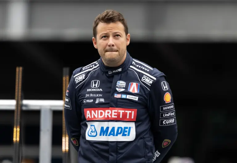 May 25, 2025; Indianapolis, Indiana, USA; IndyCar Series driver Marco Andretti during the 109th Running of the Indianapolis 500 at Indianapolis Motor Speedway. Mandatory Credit: Mark J. Rebilas-Imagn Images
