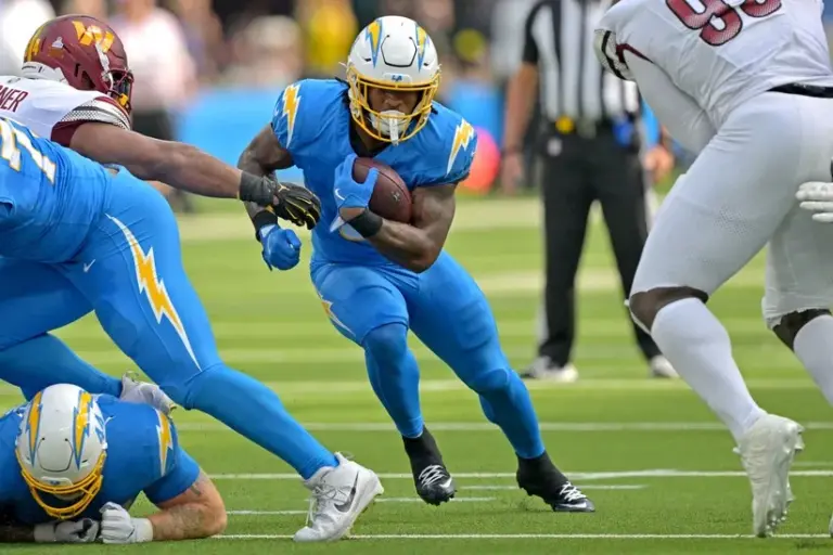 Los Angeles Chargers Running Back Omarion Hampton will play on Monday.